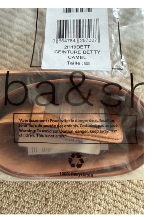 Ba&sh Ceinture Betty Camel Suede Belt Size 85 NWT main image 5